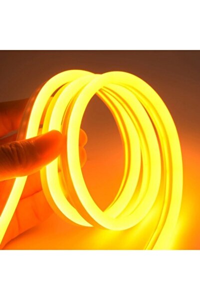 OOKAY Neon Esnek Şerit Led 2 Metre Amber + 220 Volt Fiş
