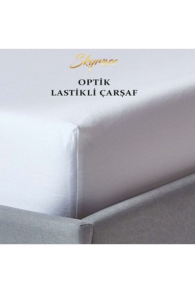 Skyrose Double Elastic White Hotel Sheet Set 57 Wires 160x200 Elastic Sheet Open Size 220x260