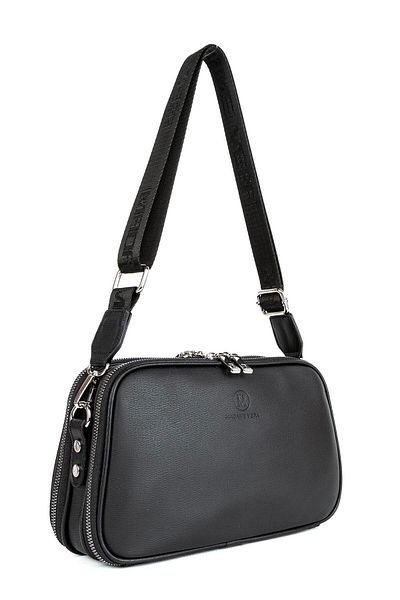 HNB Geantă Cross Strap Geantă De Umăr De Damă Madame Vera Mv015 Mâner Piele Neagră
