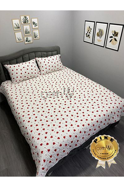 Çetinhome Σετ 4 Seasons Heart Quilted Pique