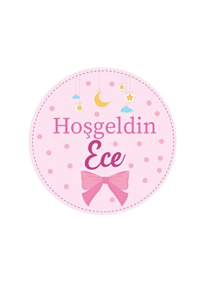 printiks Hoşgeldin Bebek Etiketi Sticker (3 CM 96 ADET)