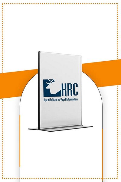 KRCDİJİTAL A5 T Type Vertical Table Top Transparent Plexi Fountain / Brochure Holder - 1 Piece - 210mm X 150mm