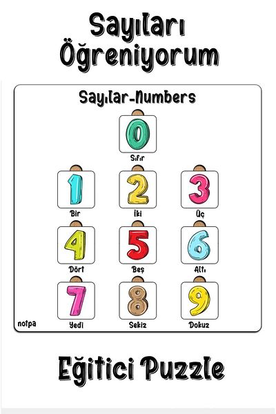 kutuTR Children's Puzzle with White Background - Figures Educational