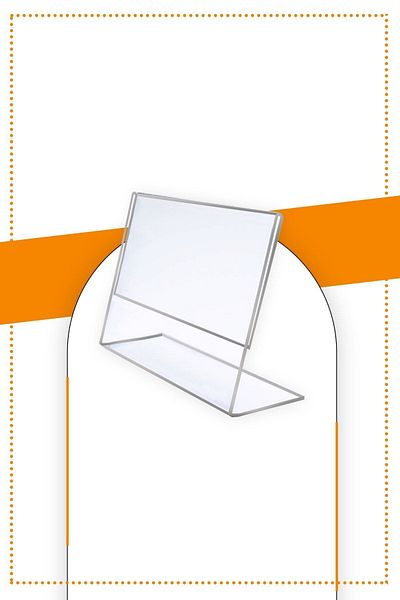 Etias Reklam A6 L Type Horizontal Table Top Pack of 50 / 2.8 Mm Transparent Plexi Fountain / Brochure Holder