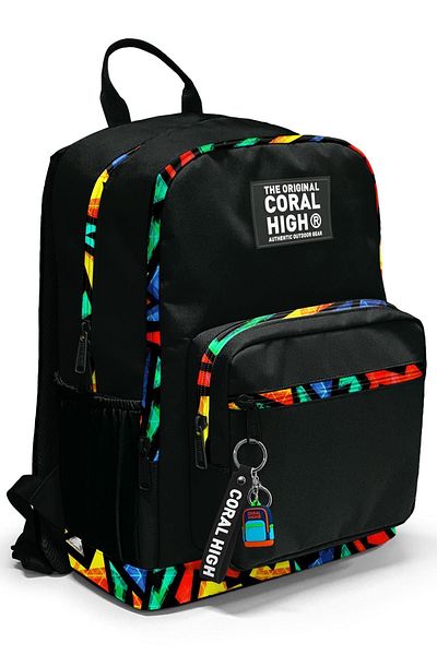 Coral High Rucsac de școală - Model Graffiti Negru, Model 23633