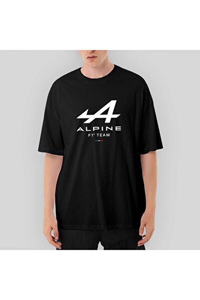 Z zepplin Tricou negru supradimensionat Alpine F1