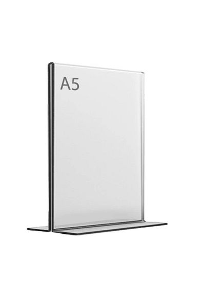Display Malzeme Dm A5 T Type Vertical Table Top Transparent Plexi Foiling Price