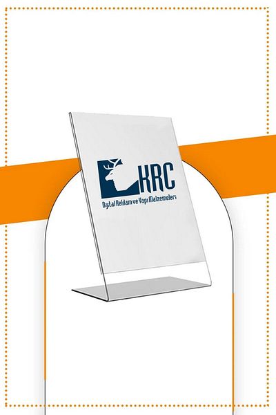KRCDİJİTAL A4 L Type Vertical Table Top Transparent Plexi Fountain / Brochure Holder - 2 Pieces - 300mm X 210mm
