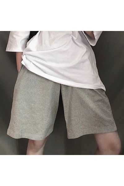 Köstebek Gray Melange Combed Cotton Unisex Summer Shorts