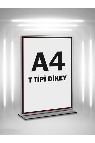 OKTSTORE Table Top T Type A4 Plexi Foyluk Brochure-vertical A4 Foyluk-20 Pack