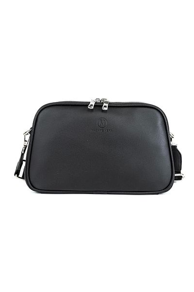 HNB Geantă Cross Strap Geantă De Umăr De Damă Madame Vera Mv015 Mâner Piele Neagră