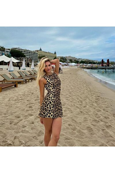 MAYHOŞ BUTİK Rochie mini leopard de damă