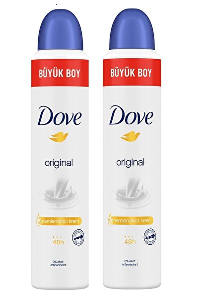 Dove Kadın Sprey Deodorant Original 1/4 Nemlendirici Krem Etkili Büyük Boy 200 ml x 2 ADET