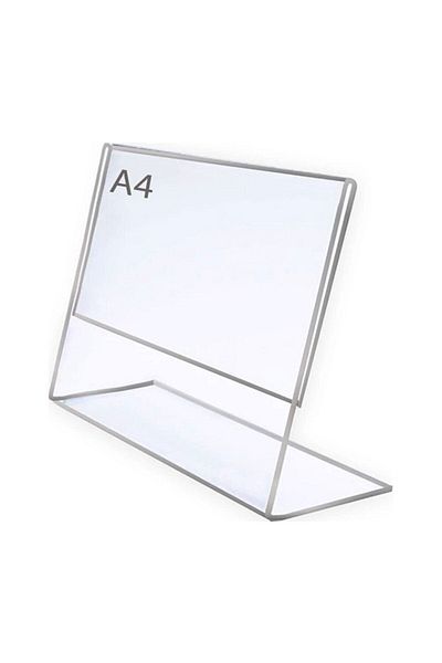 Display Malzeme Dm A4 L Type Horizontal Table Top Transparent Plexi Foiling Price