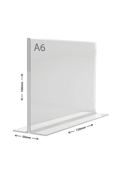 Display Malzeme Dm A6 T Type Horizontal Table Top Transparent Plexi Foiling Price