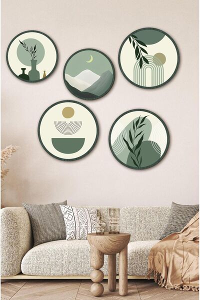 kutuTR Dekorize Mdf 5 Parça Çerçeve Görünümlü Tablo Set 5014