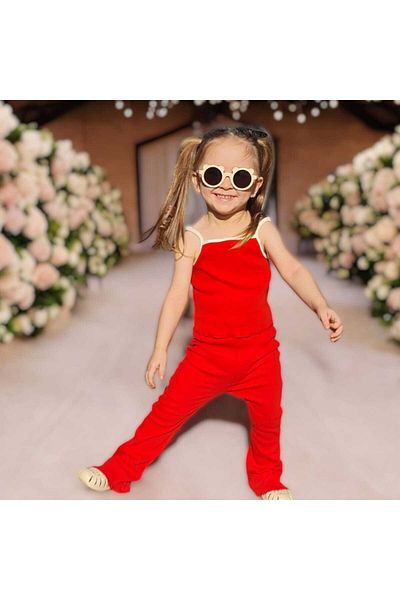 BEBEĞİME ÇORAP Girl's Spanish Leg Tights and Strappy Blouse Set