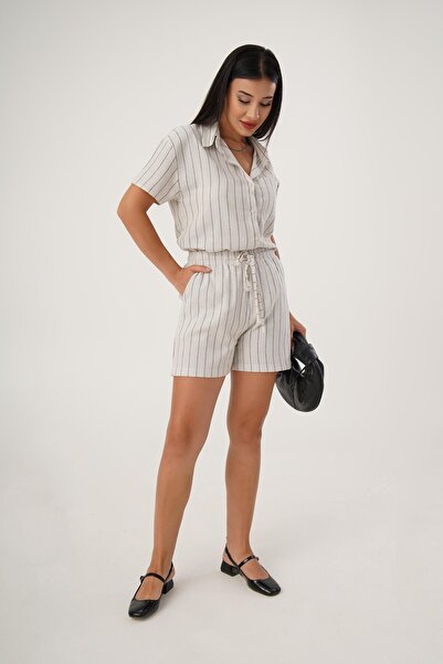 Hipo Trend Set cămașă și pantaloni scurți din in