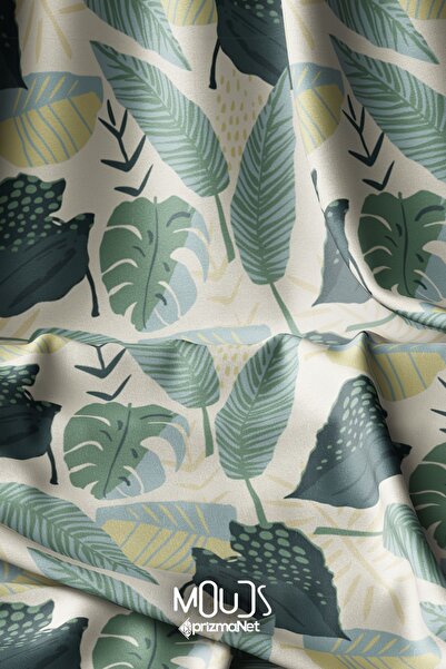 Moud's Зелений сад - цифровий друк на сукні, 2 візерунки, ширина 155 см Kms-88