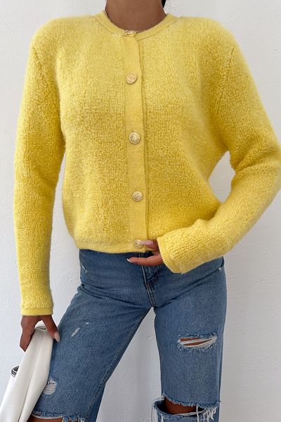 FEMELLE Teddy Yellow Cardigan