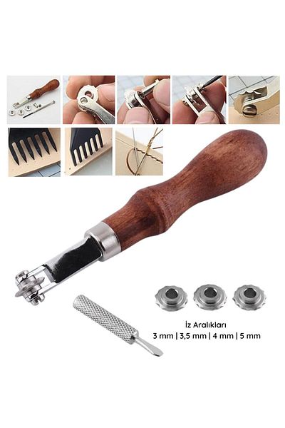 ipekbazaar 4-Pack Roulette Wheel, Stitch American Spacing Wheel, Leather Hobby Hand Tool
