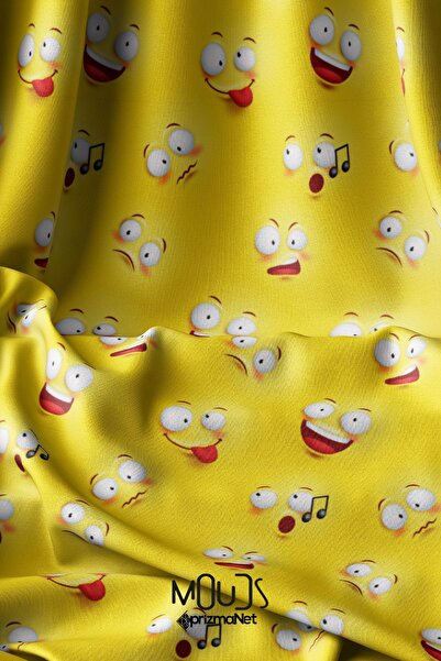 Moud's Емоджі з малюнком, напівпрозора тканина - 155 см Kms-64