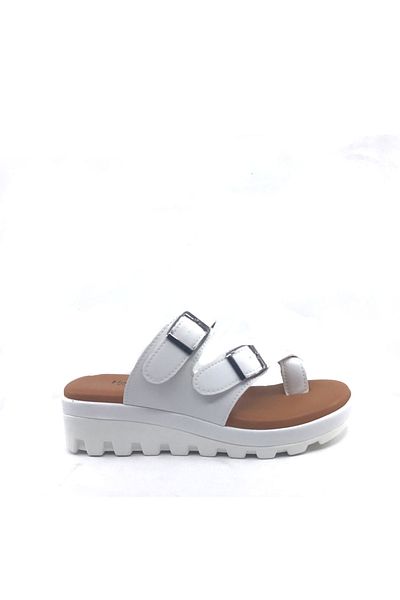 AYAKKABIMOOD Shoesmood CC 401 - White Flip Flops Women's Slippers