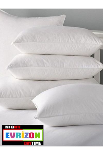 EVRİZON Cotton 50x70 White Inner Lining, Zippered Pillow Case, Pack of 5