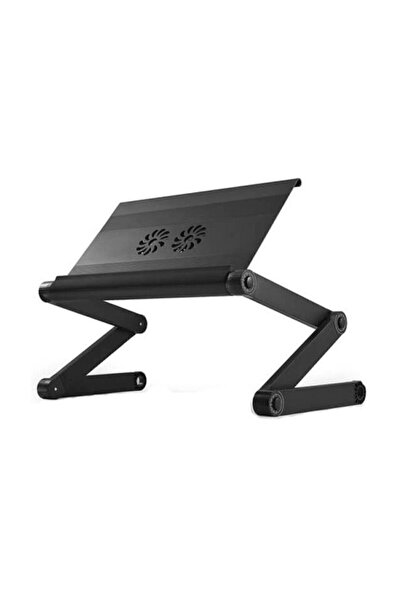 Gomax Katlanabilir Soğutuculu Notebook Laptop Sehpası Kademeli Standı Siyah