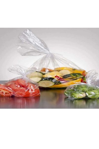NAHAMİS 20X31 Transparent Non-Locked 1-Piece Nylon Bag 100 Pcs Refrigerator Meat Pulses Candy Bag