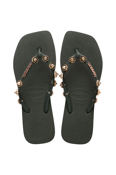 Havaianas Πράσινες Γυναικείες Παντόφλες - Τετράγωνο Κομψό, Μοντέλο 4149012 -4896