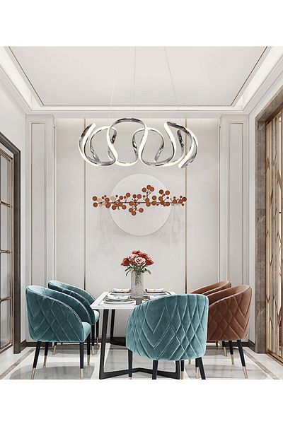 LİVORA LIGHTING Modern Chrome Led Chandelier - Spider Model 3, 3 Colors