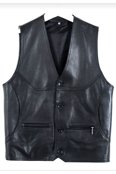 Savran Deri Genuine Leather Vest Buttoned