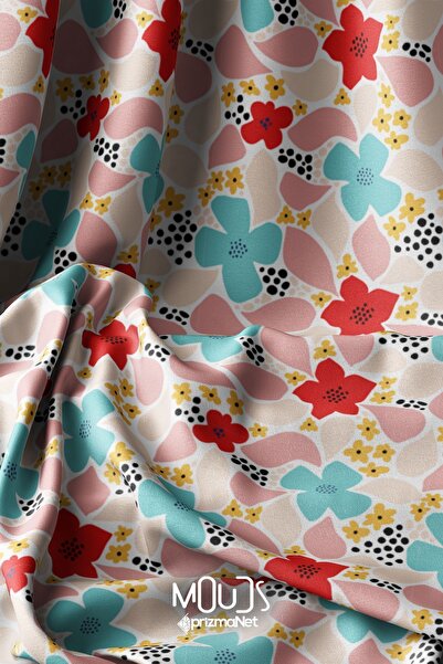 Moud's 155 см, шовковиста тканина - яскраві кольори, квітковий візерунок, циф...