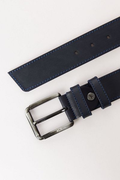 AC&Co / Altınyıldız Classics Pánský námořnicky modrý ležérní pásek Jean Jeans z umělé kůže