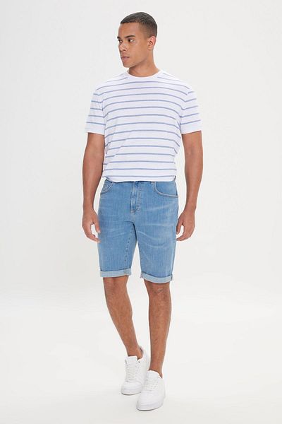 AC&Co / Altınyıldız Classics Ανδρικό τζιν σορτς σε μπλε ελαστική εφαρμογή