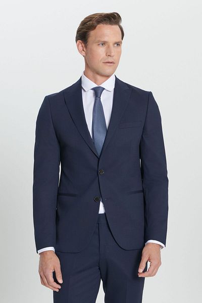 ALTINYILDIZ CLASSICS Pánsky extra Slim Fit Slim Fit golier s golierom v tmavomodrej farbe