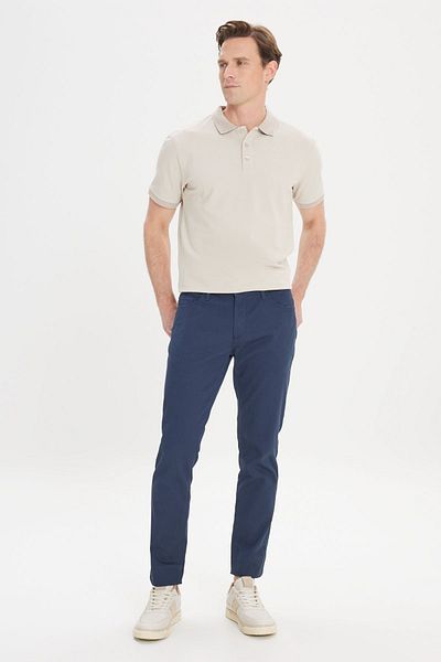 ALTINYILDIZ CLASSICS Men's Navy Blue Slim Fit Slim Fit 5 Pocket Dobby Flexible Trousers
