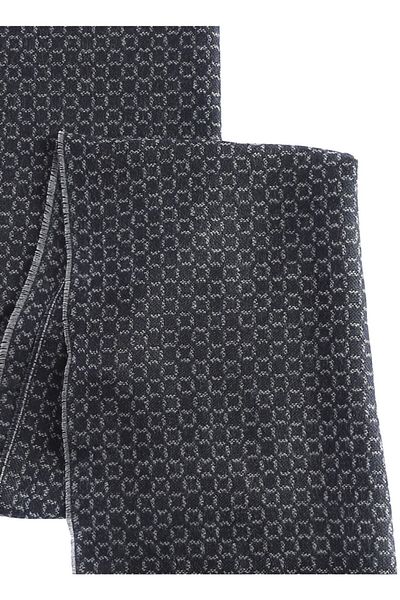 ALTINYILDIZ CLASSICS Ανδρικό Πλεκτό Φουλάρι Navy Blue - Γκρι με σχέδιο