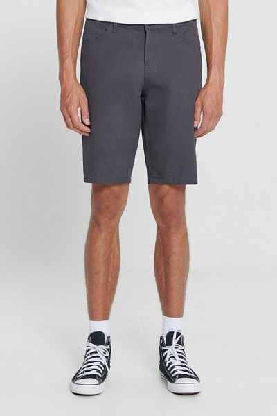 AC&Co / Altınyıldız Classics Anthrazitfarbene Slim Fit Chino Shorts für Herren – Dobby, 100 % Baumwolle, Casual