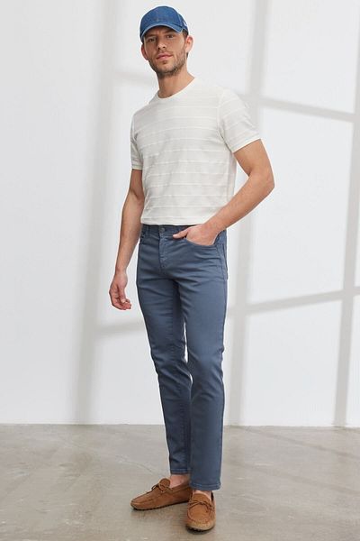 ALTINYILDIZ CLASSICS Ανδρικό άνετο παντελόνι Indigo Slim Fit - Stretching 360 μοιρών