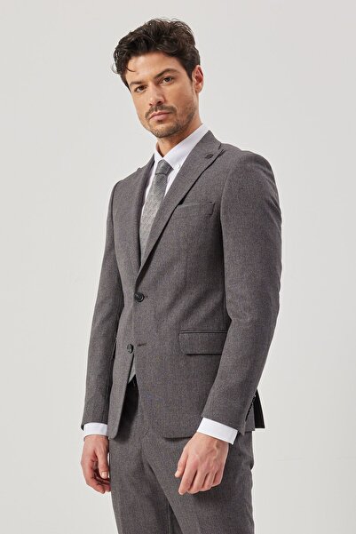 ALTINYILDIZ CLASSICS Erkek Bordo Ekstra Slim Fit Dar Kesim Kırlangıç Yaka Desenli Takım Elbise