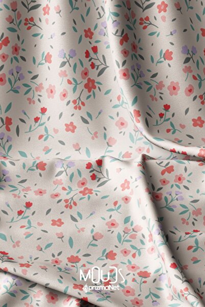 Moud's Miniso Floral Patterned Suede Texture - Width 155cm Kms-35