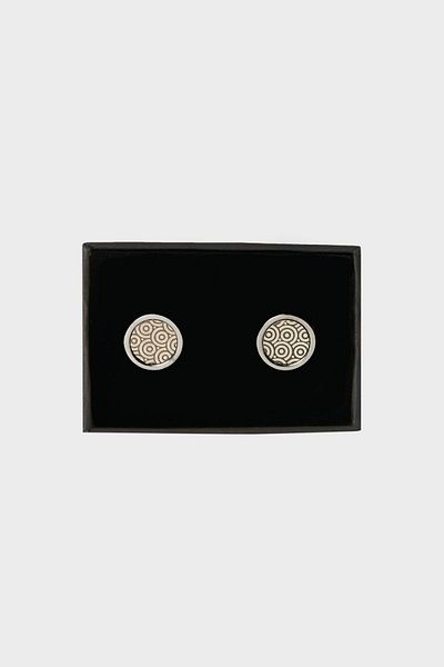 ALTINYILDIZ CLASSICS Manschettenknöpfe aus anthrazitfarbenem Metall für Herren in Geschenkbox