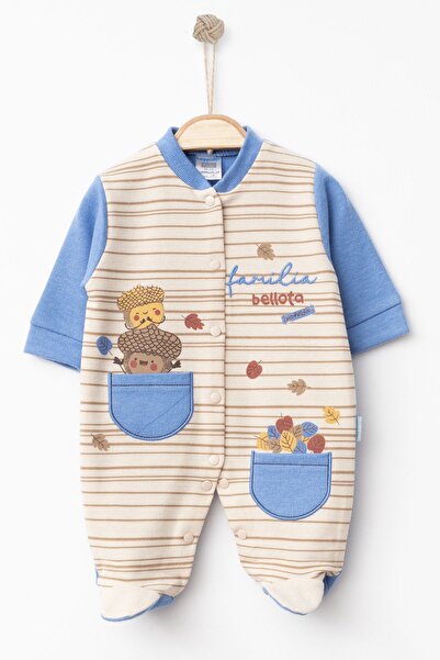 Hoppidik 2332 بذلة بأكمام طويلة للجنسين مع طباعة بونيتو وجيوب، 80% قطن، 20% قماش سالونيك، أزرار أمامية