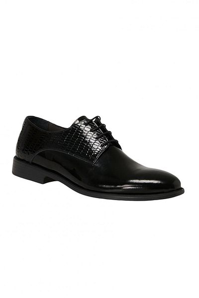 ALTINYILDIZ CLASSICS Men's Black Classic Patent Leather Shoes