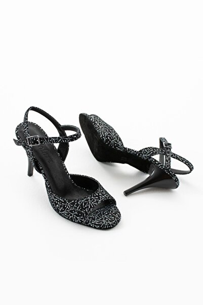 Volare Shoes Kadın Tango Dans Ayakkabısı Siyah Hakiki Deri El Yapımı Star