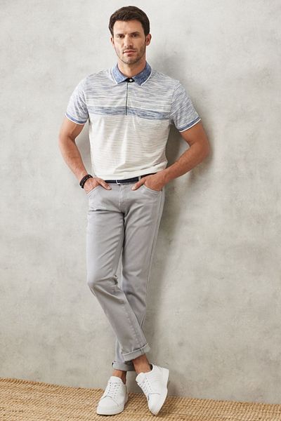 ALTINYILDIZ CLASSICS Graue 360-Grad-Bequeme Slim-Fit-Hose für Herren mit schmaler Passform, die sich in alle Richtungen dehnt