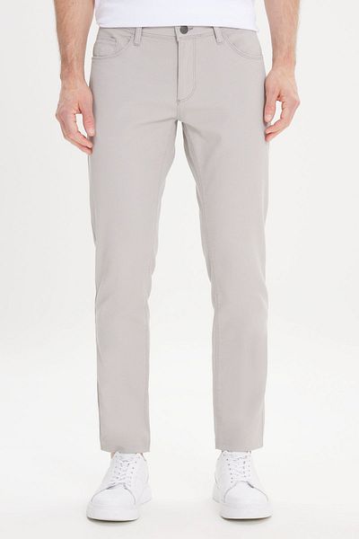 ALTINYILDIZ CLASSICS Men's Stone Slim Fit Narrow Cut 5 Pocket Dobby Flexible Trousers