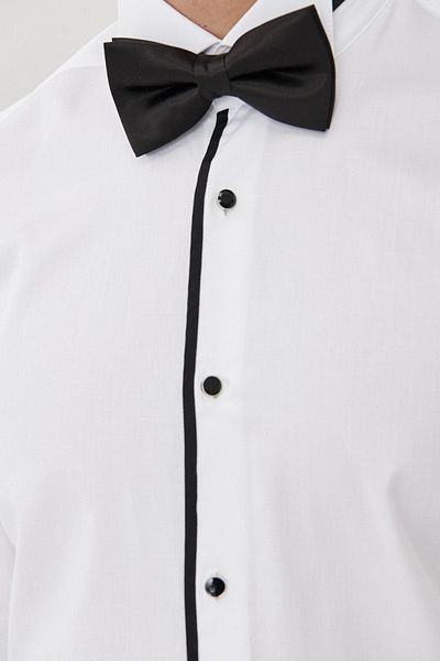 ALTINYILDIZ CLASSICS Cămașă pentru bărbați, alb-negru, pentru costum de mire, cu guler, croito, slim fit